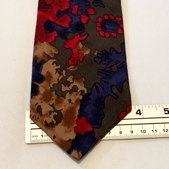 H.John’s & La Scala 2 Pc Men’s Neck Ties Neutral Colors & Bold Abstract Colors - Picture 6 of 8